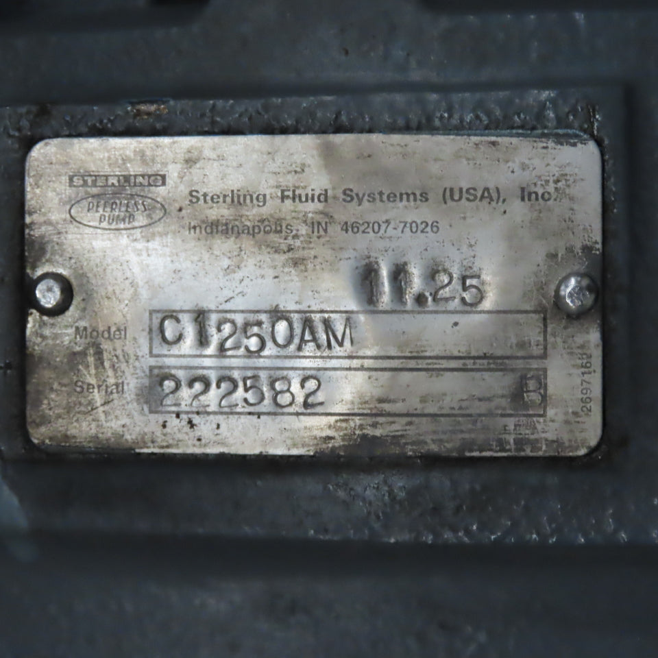Peerless C1250AM 50HP Electric Motor Centrifugal Pump 230/460V 3Ph 1775RPM