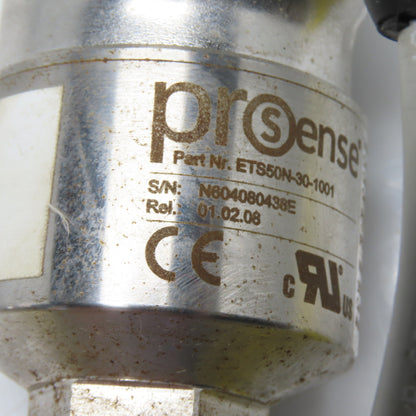 ProSense ETS50N-30-1001 Electronic Temperature Sensor 12-30VDC PNP 4-20mA Output