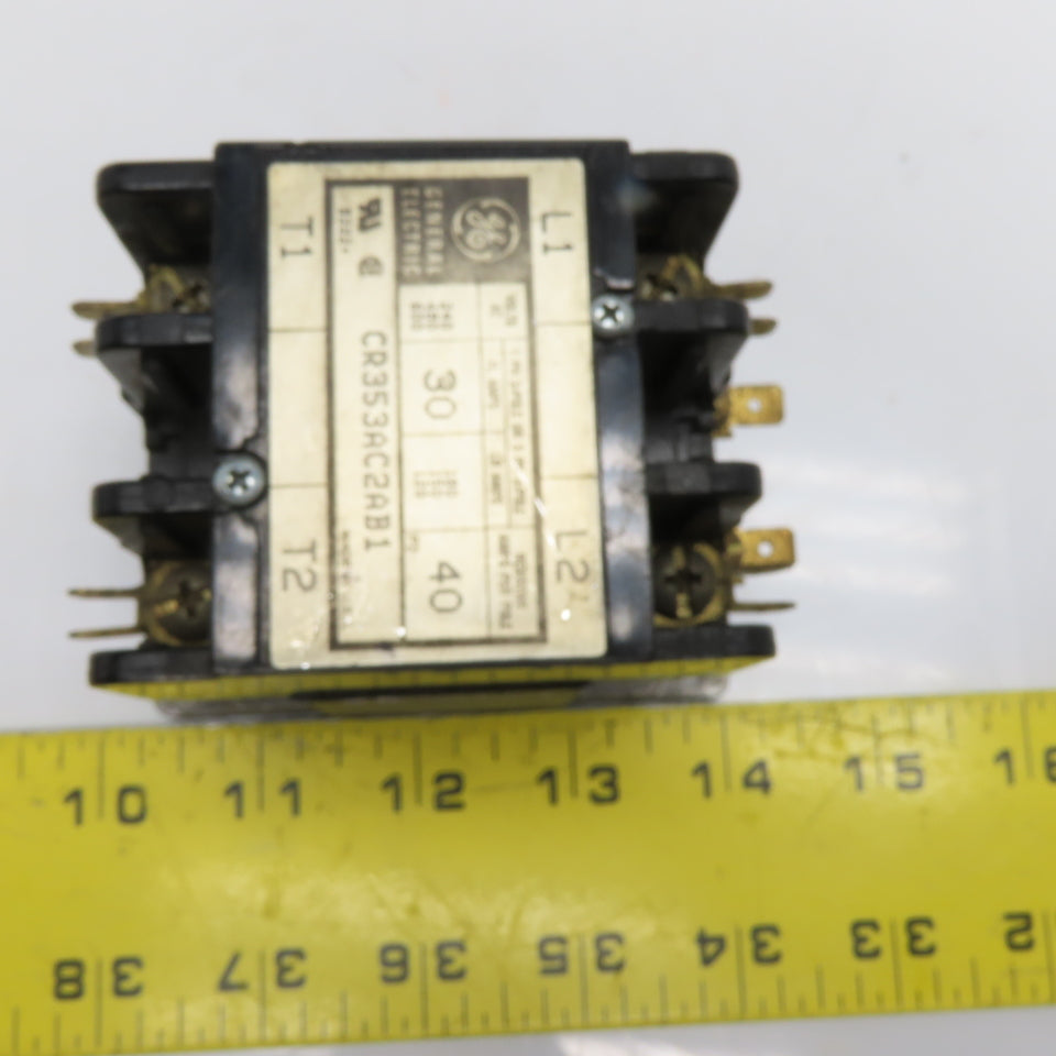 General Electric CR353AC2AB1 30A 2-Pole Contactor 208/240VAC Coil 600VAC