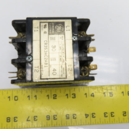 General Electric CR353AC2AB1 30A 2-Pole Contactor 208/240VAC Coil 600VAC