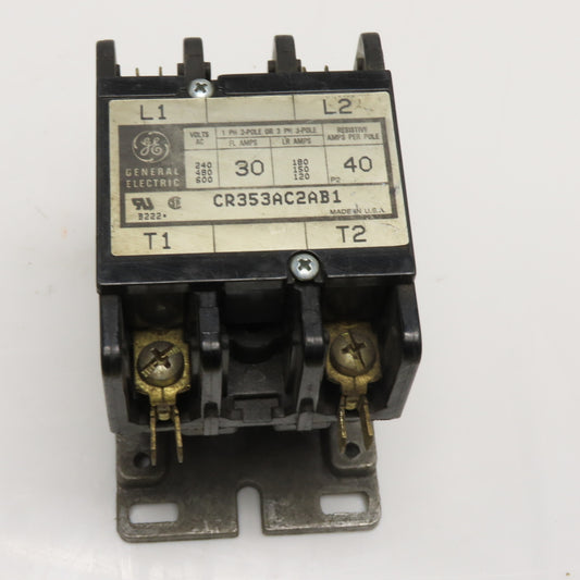 General Electric CR353AC2AB1 30A 2-Pole Contactor 208/240VAC Coil 600VAC