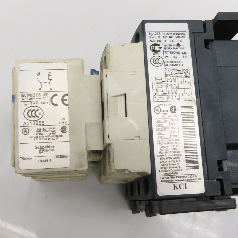Schneider Electric LC1D09 25A Reversing Contactor Assembly 24VDC Coil