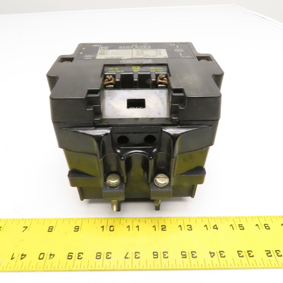Square D 8536 SFO1 NEMA Size 4 Polyphase Contactor 120VAC Coil 600VAC Parts