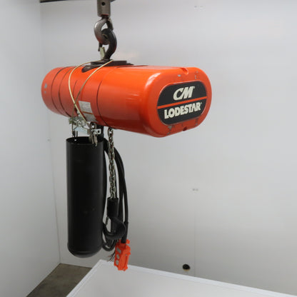 CM Model L Loadstar 1 Ton Electric Chain Hoist 20' Lift 16FPM 208-480V 3Ph