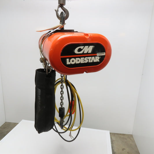 CM Model L Loadstar 1 Ton Electric Chain Hoist 20' Lift 16FPM 208-480V 3Ph
