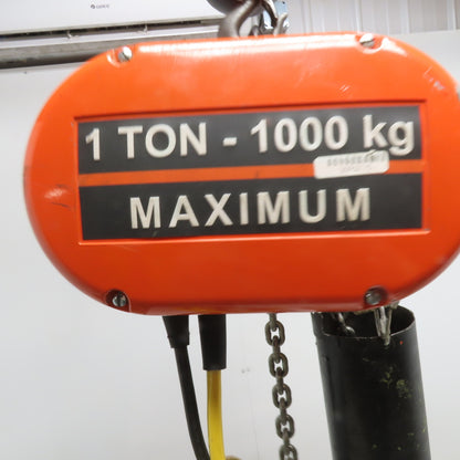 CM Model L Loadstar 1 Ton Electric Chain Hoist 20' Lift 16FPM 208-480V 3Ph