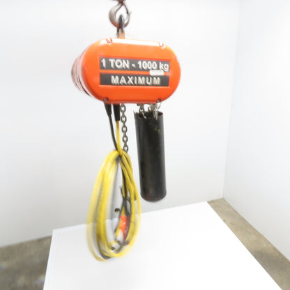 CM Model L Loadstar 1 Ton Electric Chain Hoist 20' Lift 16FPM 208-480V 3Ph