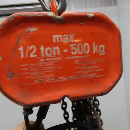 CM WF Valustar 1/2 Ton Electric Chain Hoist 10' Lift 16FPM 115V 1Ph