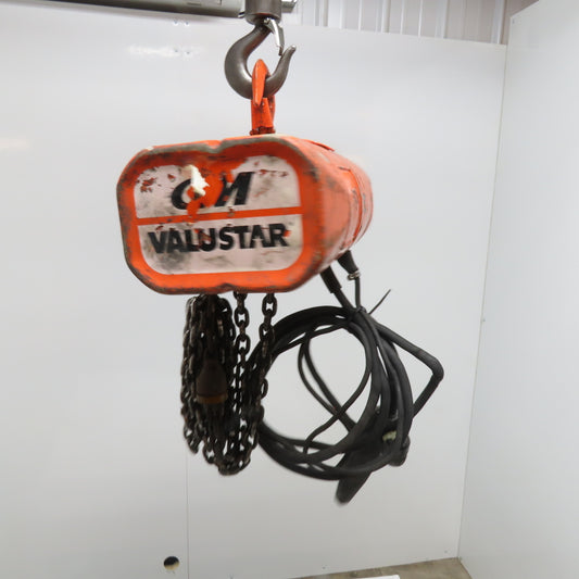 CM WF Valustar 1/2 Ton Electric Chain Hoist 10' Lift 16FPM 115V 1Ph