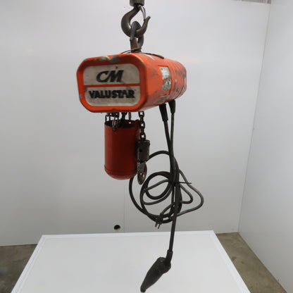 CM WF Valustar 1/2 Ton Electric Chain Hoist 10' Lift 16FPM 115V 1Ph