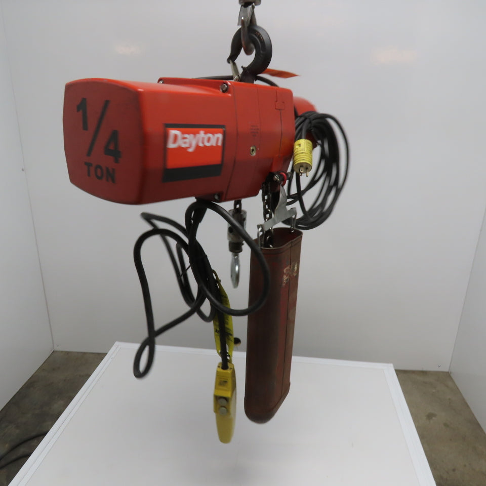 Dayton 3YB72H 1/4 Ton Electric Chain Hoist 10' Lift 16FPM 115/220V 1Ph