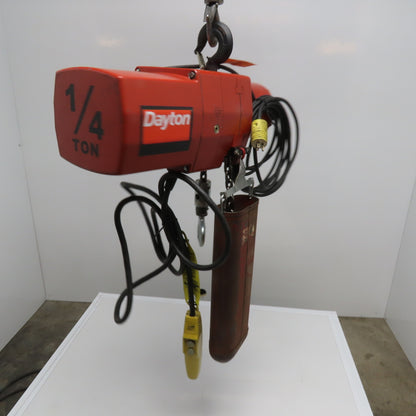 Dayton 3YB72H 1/4 Ton Electric Chain Hoist 10' Lift 16FPM 115/220V 1Ph