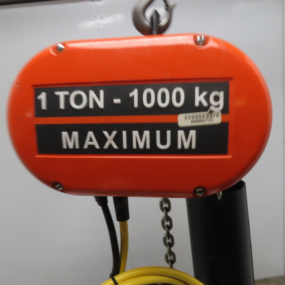 CM 1 Ton Electric Chain Hoist 20' Lift 16FPM 208-480V 3Ph