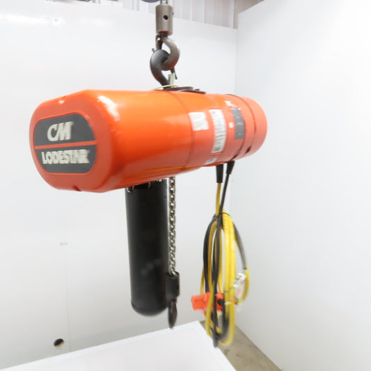 CM 1 Ton Electric Chain Hoist 20' Lift 16FPM 208-480V 3Ph