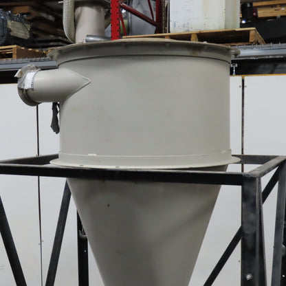 36" Dia. X 64" Bulk Dry Material Cyclone Feeder Hopper On Stand