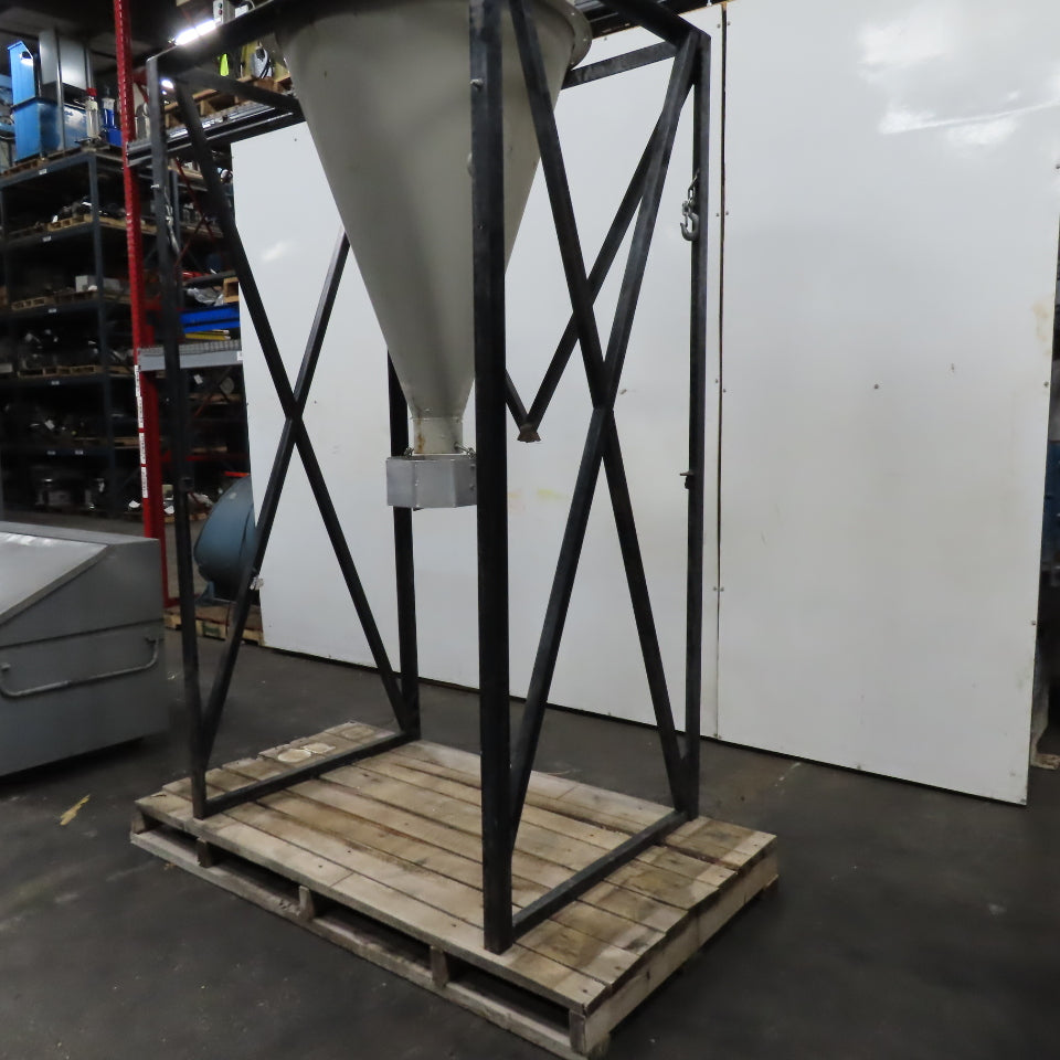 36" Dia. X 64" Bulk Dry Material Cyclone Feeder Hopper On Stand