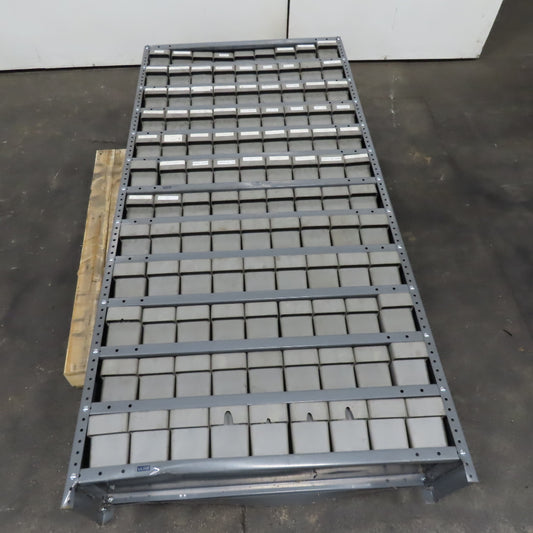 Uline 36" x 75" x 12" Deep 108 Drawer Small Parts Storage Shelf Akro-Mils Bins