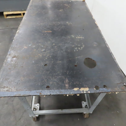 60" x 32" x 32" Tall Rolling Metal Top Shop Die Utility Cart