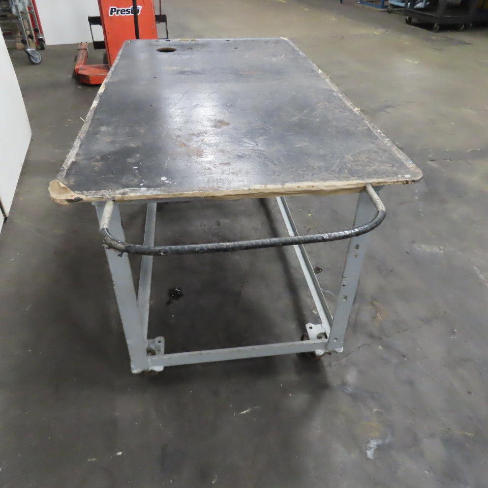 60" x 32" x 32" Tall Rolling Metal Top Shop Die Utility Cart