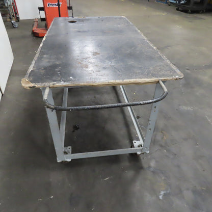 60" x 32" x 32" Tall Rolling Metal Top Shop Die Utility Cart