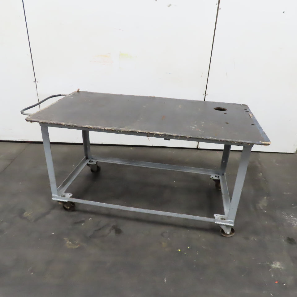 60" x 32" x 32" Tall Rolling Metal Top Shop Die Utility Cart