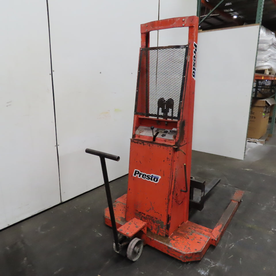 Presto PS262 2000Lb Capacity Pallet Straddle Stacker Lift 12V 62" Lift