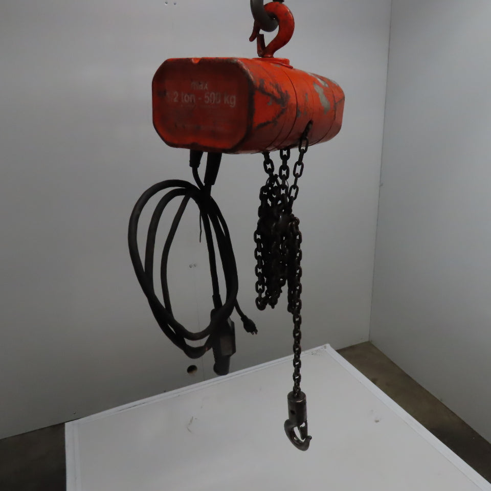 CM WL Valustar 1/2 Ton Electric Chain Hoist 10' Travel 16FPM 115V 1Ph