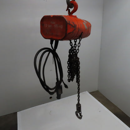 CM WL Valustar 1/2 Ton Electric Chain Hoist 10' Travel 16FPM 115V 1Ph