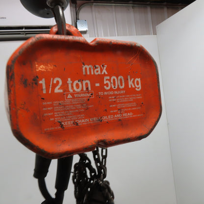 CM WL Valustar 1/2 Ton Electric Chain Hoist 10' Travel 16FPM 115V 1Ph