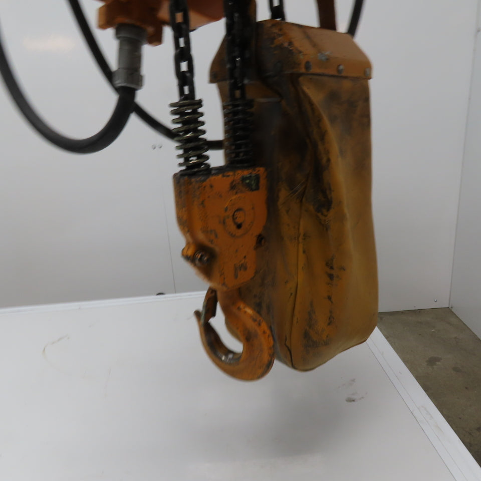 Harrington ES3B-873 1 Ton Electric Chain Hoist 10' Lift 13FPM With Power Trolley