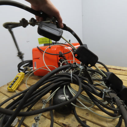 CM Valustar 2 Ton Electric Chain Hoist 15' Lift 8FPM208-480V W/ Powered Trolley