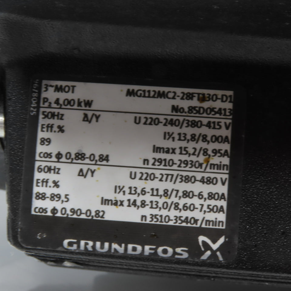 Grundfos MG112MC2-28FT130-D1 4kW Multistage Centrifugal Pump 220-480V 3540RPM