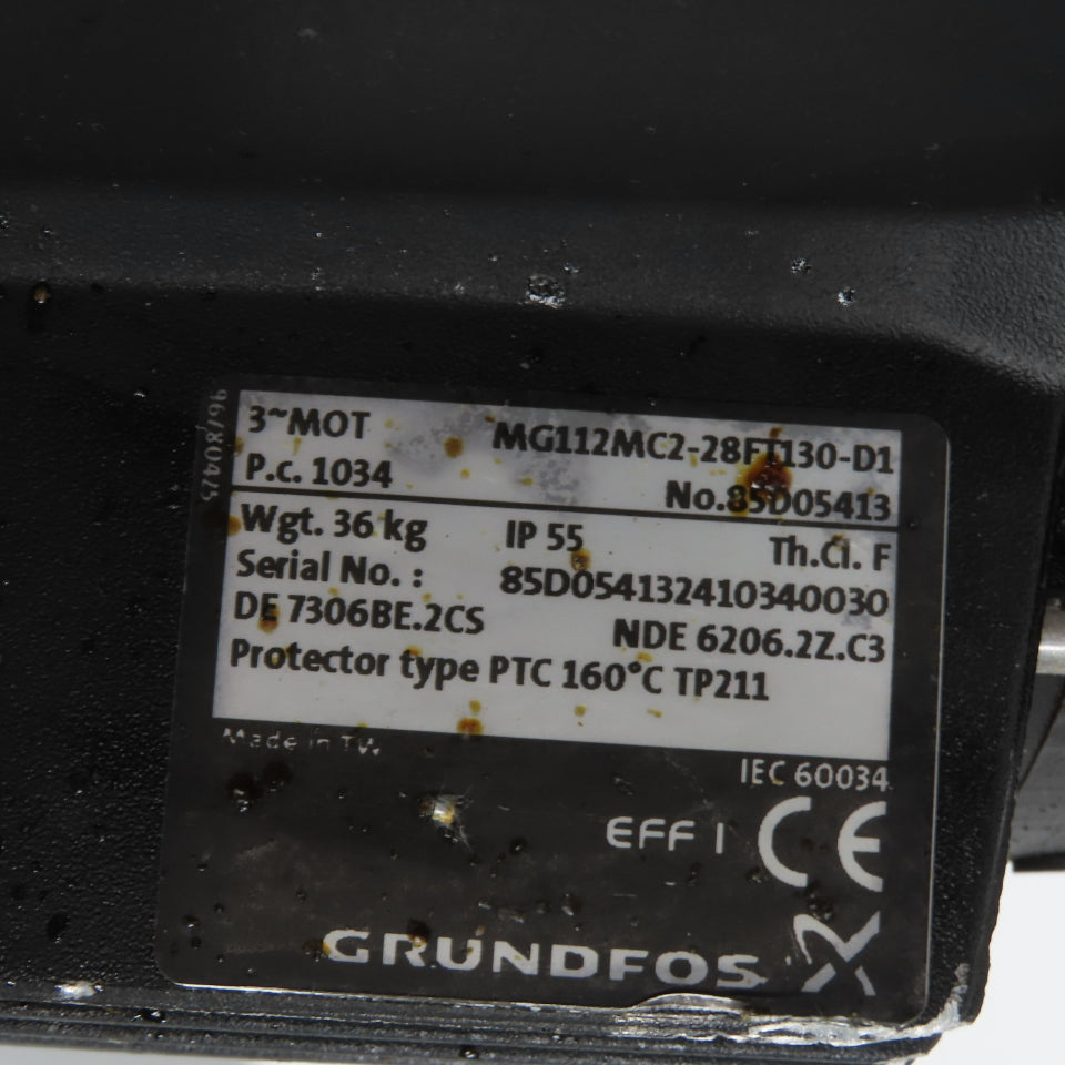 Grundfos MG112MC2-28FT130-D1 4kW Multistage Centrifugal Pump 220-480V 3540RPM