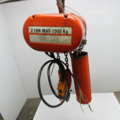 CM Model R 2 Ton 2000Lbs Electric Chain Hoist 10' Lift 8FPM 208-480V 3Ph