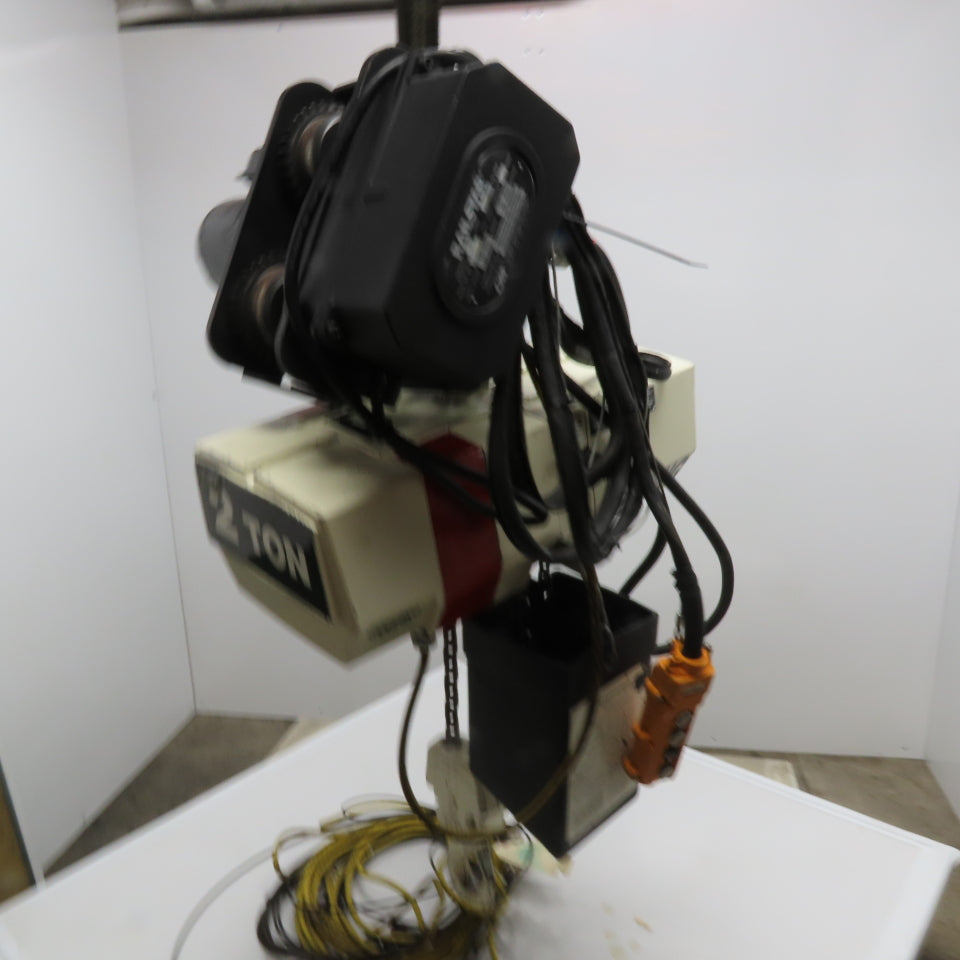 Coffing EC4008 310 2 Ton Electric Chain Hoist 10' Lift 230/460V Power Trolley