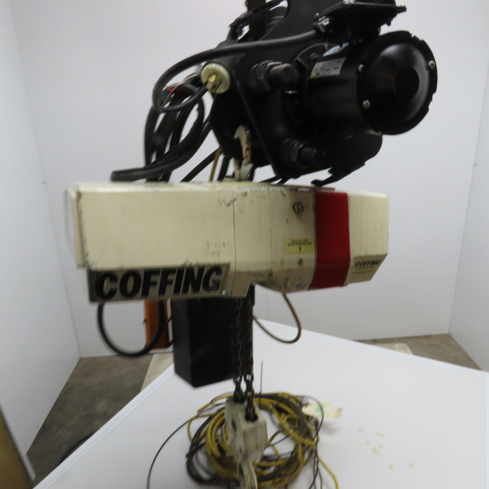 Coffing EC4008 310 2 Ton Electric Chain Hoist 10' Lift 230/460V Power Trolley