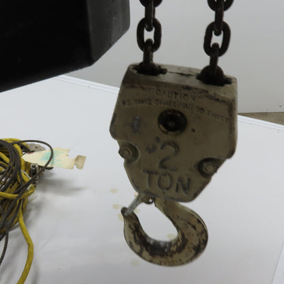 Coffing EC4008 310 2 Ton Electric Chain Hoist 10' Lift 230/460V Power Trolley