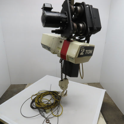 Coffing EC4008 310 2 Ton Electric Chain Hoist 10' Lift 230/460V Power Trolley