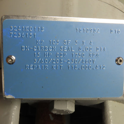 Scot Pump JPM2513T 15HP Centrifugal Pump 208-230/460V 3Ph 1760RPM 254JP Frame