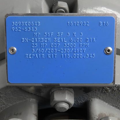 Scot Pump JMM2516T 25HP Centrifugal Pump 230/460V 3Ph 3510RPM 256JM Frame