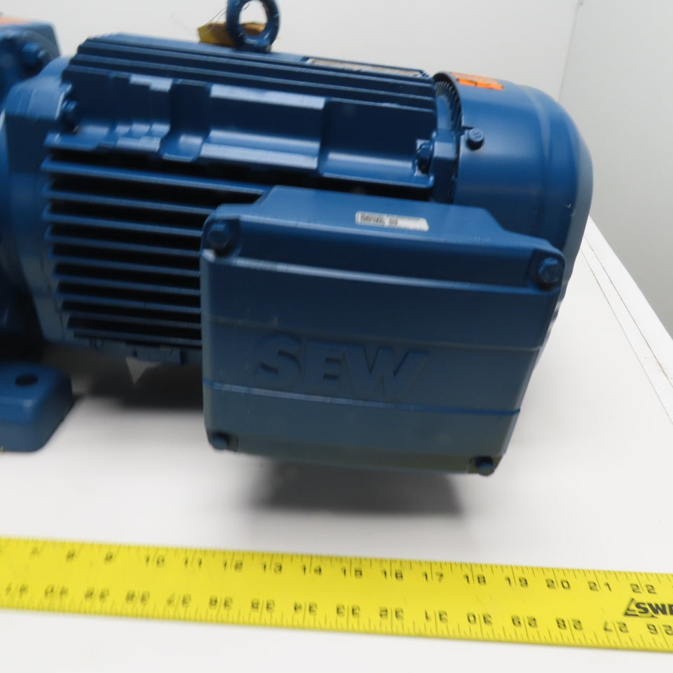 SEW-EURODRIVE R87 DRN132M4 10HP Gearmotor 32.66:1 230/460V 3Ph 1774/54RPM