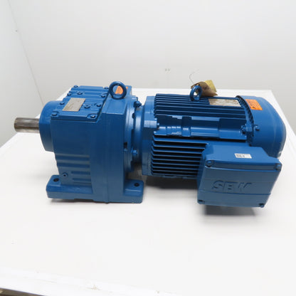 SEW-EURODRIVE R87 DRN132M4 10HP Gearmotor 32.66:1 230/460V 3Ph 1774/54RPM