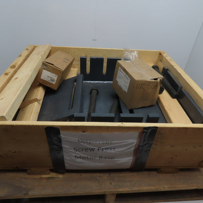 Andritz Paper Pulp Disperser Screw Press Motor Base & Mounting Hardware