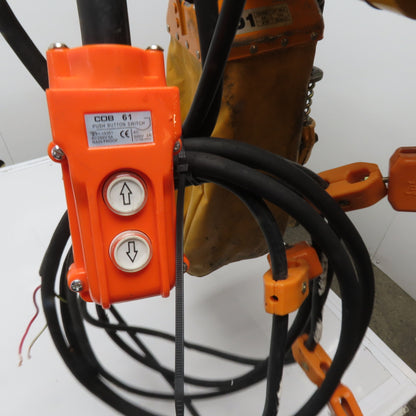 Harrington ER1A-570 2 Ton Electric Chain Hoist 15' Lift 208-460V 3Ph W/ Trolley