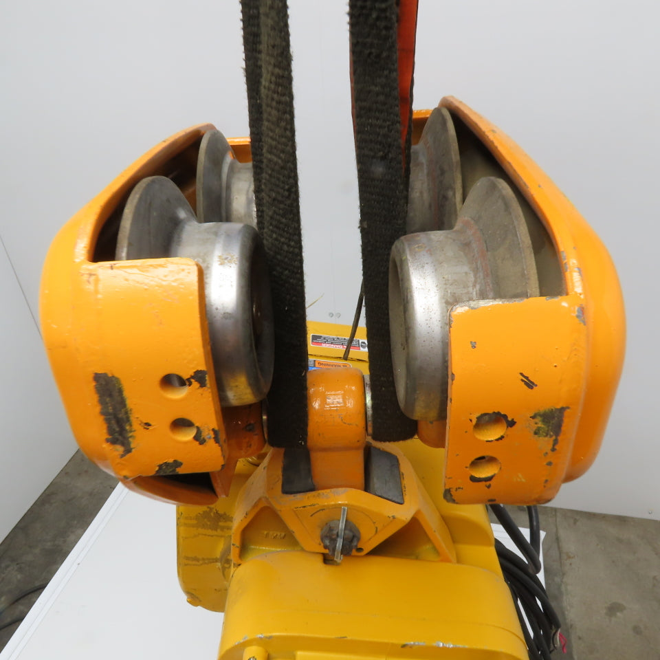 Harrington ER1A-570 2 Ton Electric Chain Hoist 15' Lift 208-460V 3Ph W/ Trolley