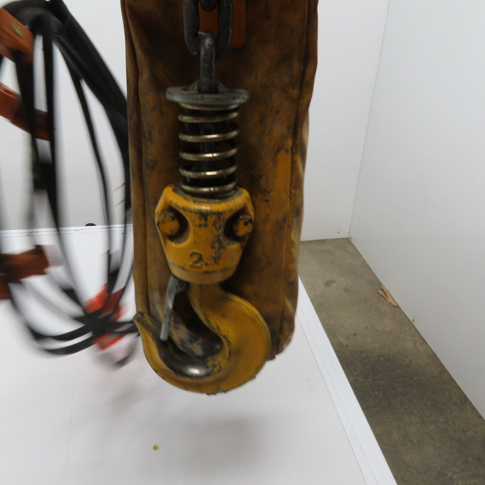 Harrington ER1A-570 2 Ton Electric Chain Hoist 15' Lift 208-460V 3Ph W/ Trolley