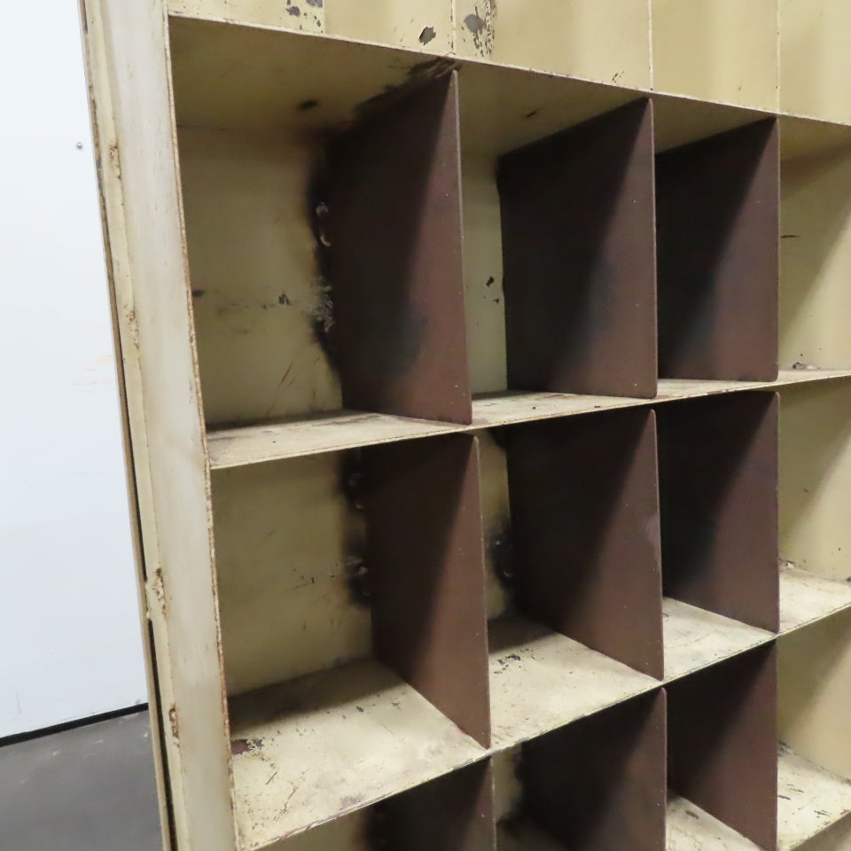 35" x 62" Rolling Steel Small Tool Parts Storage Pigeon Hole Cart
