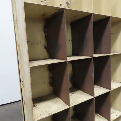 35" x 62" Rolling Steel Small Tool Parts Storage Pigeon Hole Cart