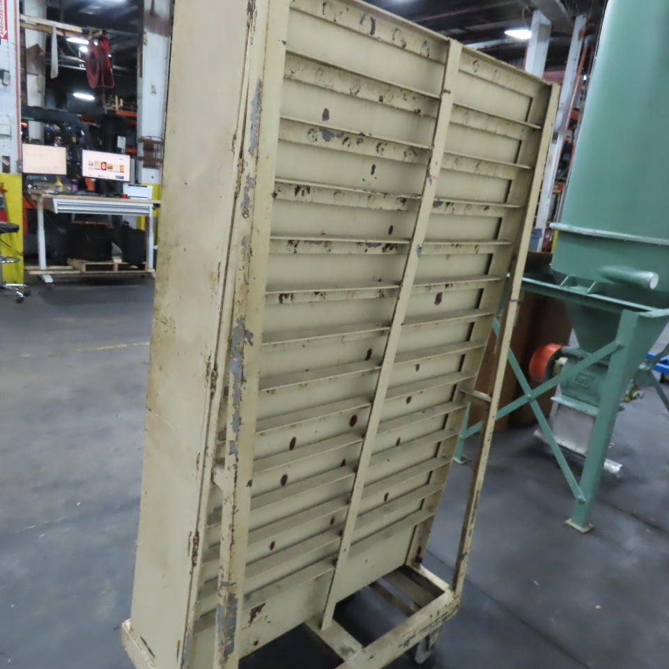 35" x 62" Rolling Steel Small Tool Parts Storage Pigeon Hole Cart