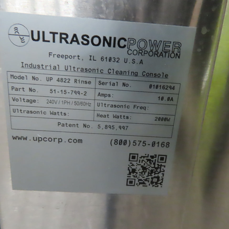 Ultrasonic Power UP4822 Heated 3 Tank Clean Rinse Drying System 240V 1Ph 90 USG